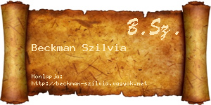 Beckman Szilvia névjegykártya